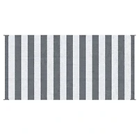 Outsunny Outdoor Rug with Carry Bag 9' x 18' Plastic Straw Rug Gray & White