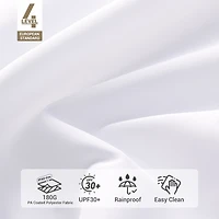 Yescom 9FT Wooden Patio Umbrella UV30+ for Beach Pool Wedding Party Table Market Garden Yard Hotel Deck Cafe White