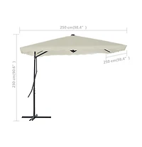 Garden Parasol with Steel Pole 98.4"x98.4" Sand