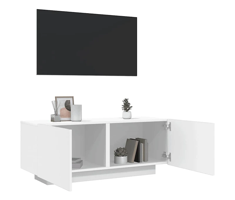 vidaXL Tv Cabinet White 39.4"x13.8"x15.7" Engineered Wood