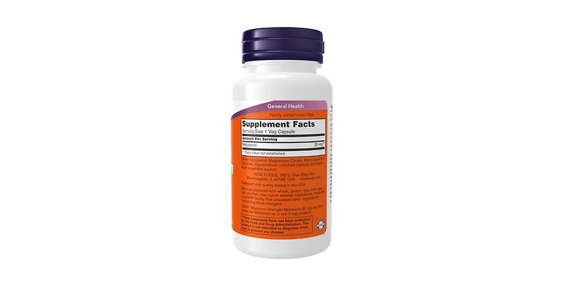 Now Foods Melatonin, 20mg, 90 Veg Caps