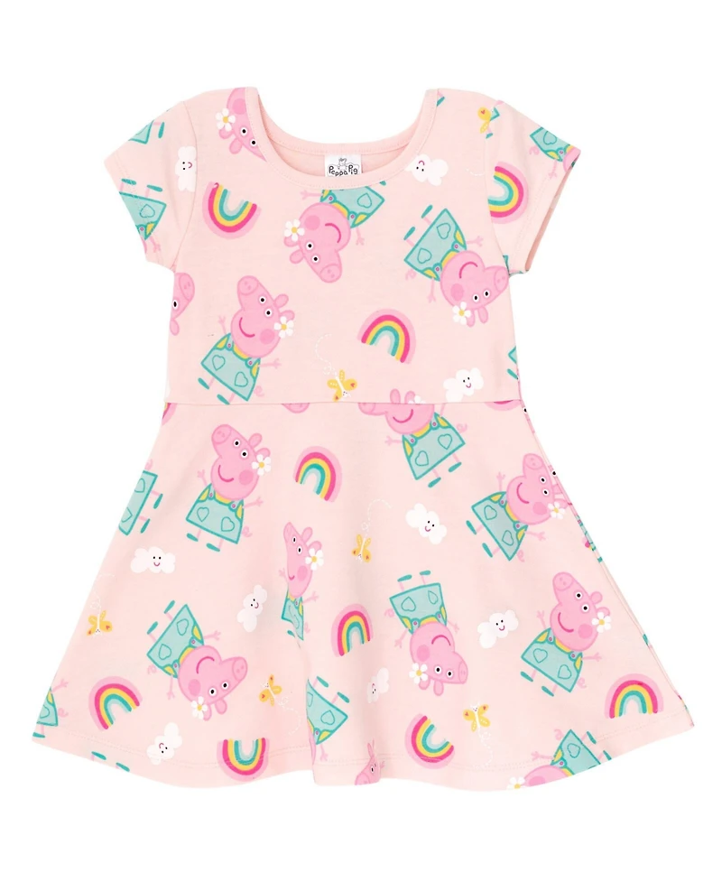 Peppa Pig Toddler Girls French Terry Skater Dress Pink