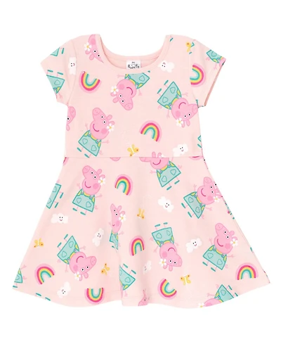 Peppa Pig Toddler Girls French Terry Skater Dress Pink