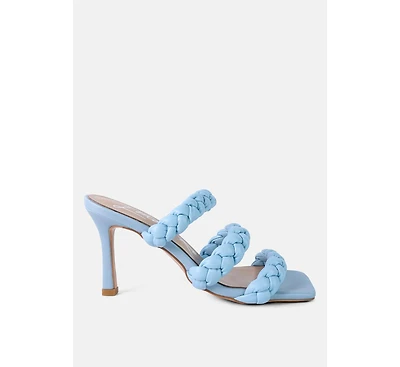 Womens High Bae Braided Strap Casual Heels Sandal