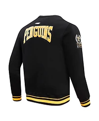 Men's Pro Standard Black Pittsburgh Penguins Crest Emblem Pullover Sweatshirt