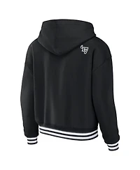 Women's Wear by Erin Andrews Black Vegas Golden Knights Lace-Up Pullover Hoodie