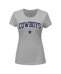 Women's Fanatics Gray Dallas Cowboys Plus Size Arch Over Logo T-shirt