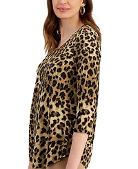 Jm Collection Women's Printed Scoop-Neck 3/4-Sleeve Top, Created for Macy's