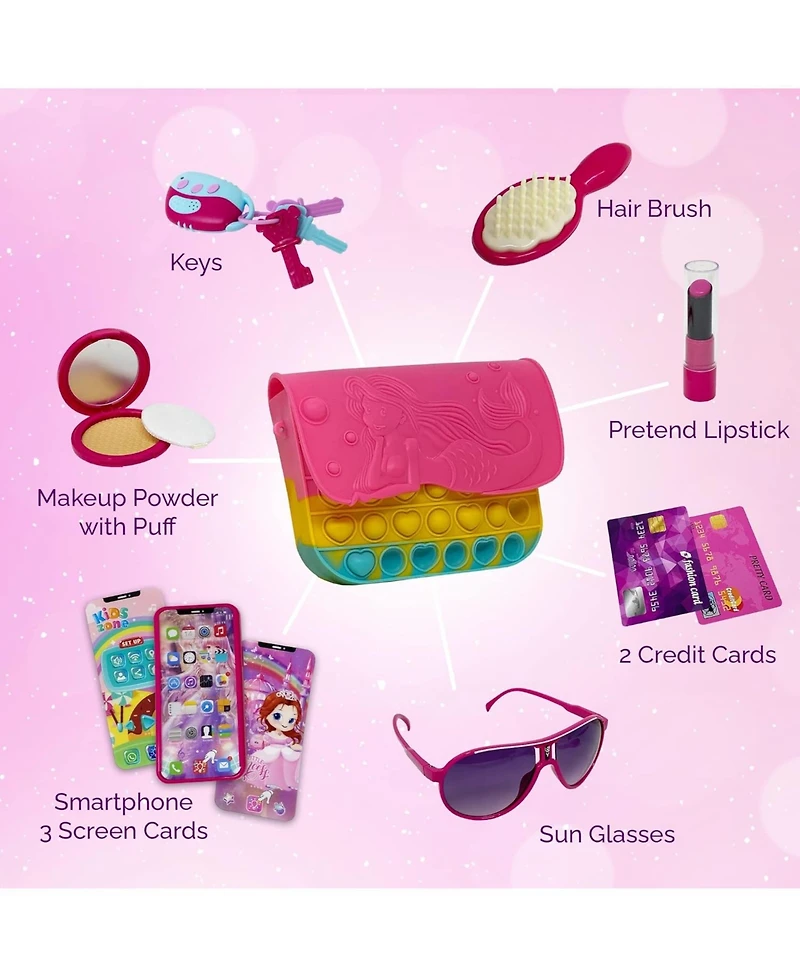 The New York Doll Collection Fidget Pop It Purse for Girls - 10 Pieces Set