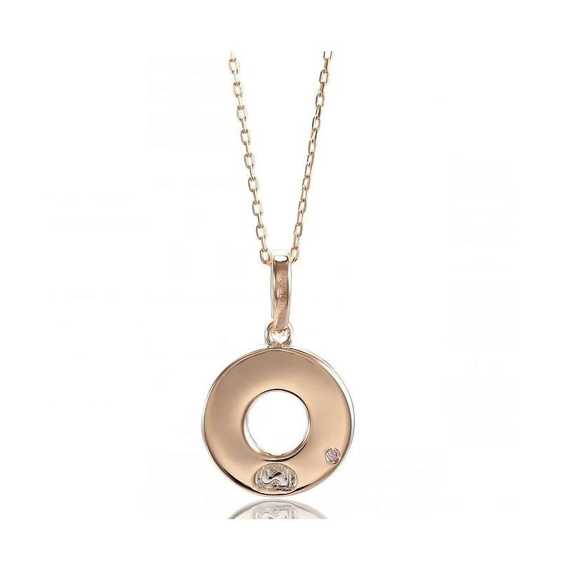 Suzy Levian Sterling Silver Cubic Zirconia 3-Row Open Circle Pendant Necklace