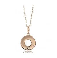 Suzy Levian Sterling Silver Cubic Zirconia 3-Row Open Circle Pendant Necklace