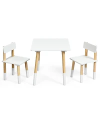Kids Wooden Table & 2 Chairs Set Children Activity Table Set
