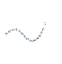 Sterling Silver Oval and Square Gem Bracelet