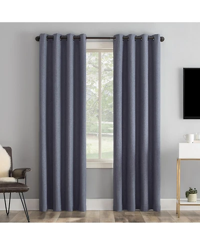 Tresello Tonal Texture Draft Shield Fleece Insulated 100% Blackout Grommet Curtain Panel