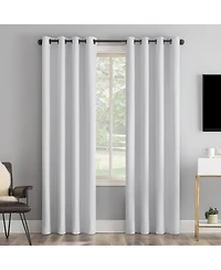Tresello Tonal Texture Draft Shield Fleece Insulated 100% Blackout Grommet Curtain Panel