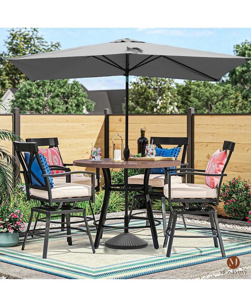 Mondawe 10ft Rectangular Outdoor Patio Umbrella with Tilt and Crank