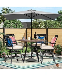 Mondawe 10ft Rectangular Outdoor Patio Umbrella with Tilt and Crank