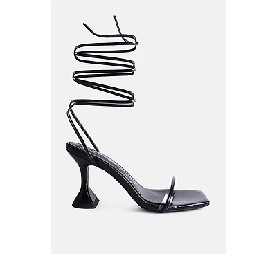 Womens Biten Berry Spool Heel Lace Up Sandals