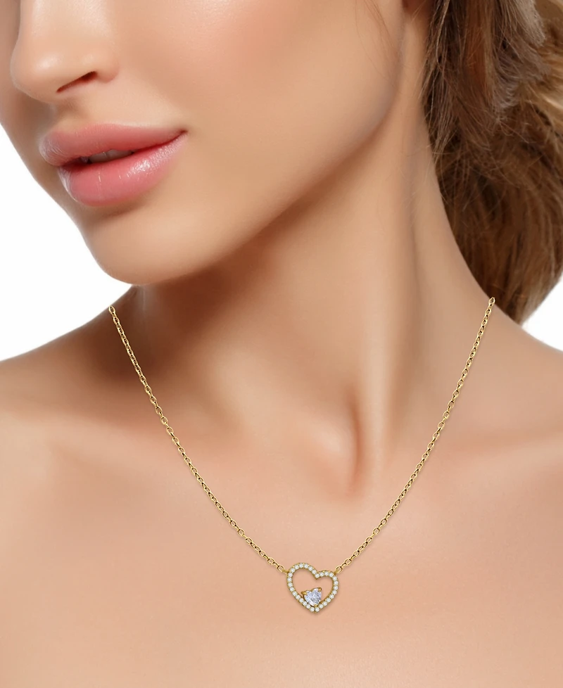 Giani Bernini 2-Pc. Set Cubic Zirconia Heart Pendant Necklace & Solitaire Stud Earrings, Created for Macy's