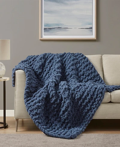 Madison Park Chunky-Knit Chenille Throw, 50" x 60"