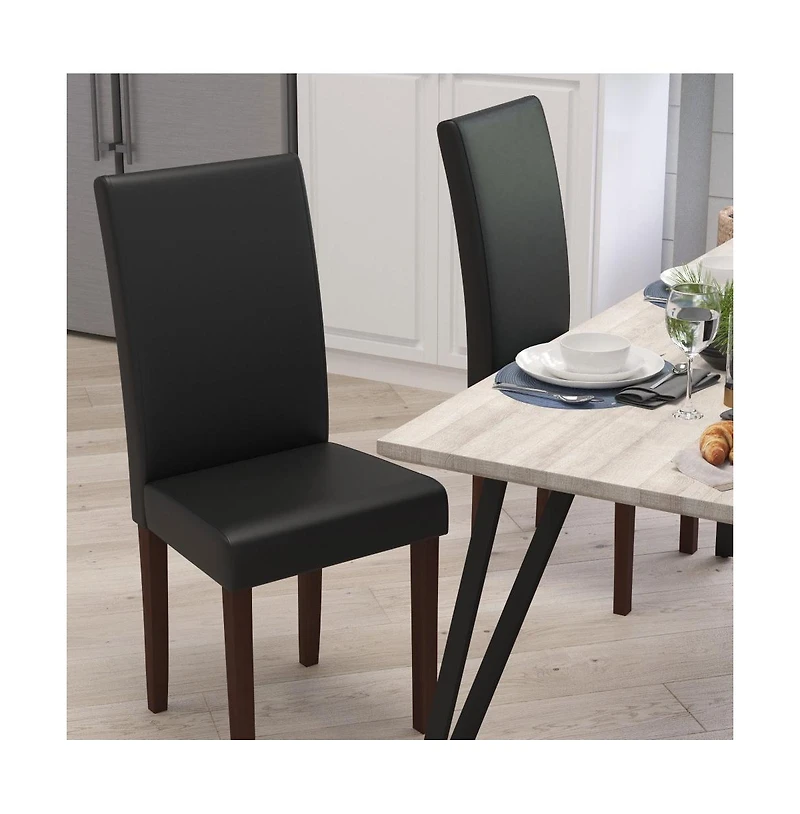 Merrick Lane Ellison Mid-Century Panel Back Parsons Accent Dining Chair - Set Of 4