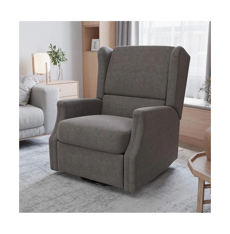 Abby 3-In-1 Wingback Manual Recliner Rocker Swivel Glider Chair
