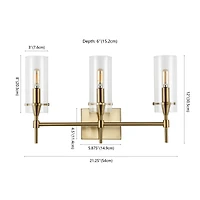 Jonathan Y Cato Bohemian Farmhouse Iron/Glass Led Vanity Light