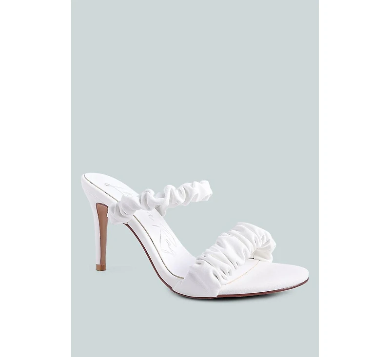 Qualie Ruched Strap Stiletto Heel Sandals