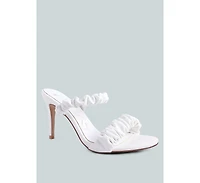 Qualie Ruched Strap Stiletto Heel Sandals