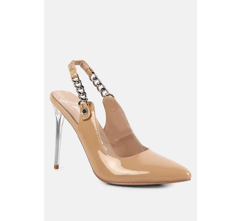 Womens Coveted Stiletto Heeled Slingback Sandals