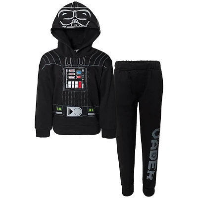 Star Wars Little Boys Darth Vader Boba Fett The Mandalorian Fleece Pullover Hoodie and Pants Outfit Set