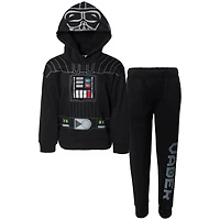 Star Wars Little Boys Darth Vader Boba Fett The Mandalorian Fleece Pullover Hoodie and Pants Outfit Set