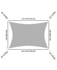 19x13Ft Rectangle Sun Shade Sail Canopy Awning 8Ft Detachable Pole Kit Outdoor