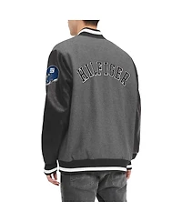 Men's Tommy Hilfiger Heather Gray, Black New York Giants Gunner Full-Zip Varsity Jacket