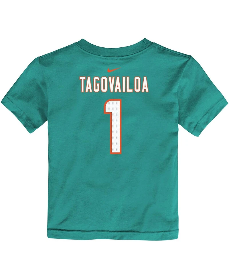 Toddler Boys and Girls Nike Tua Tagovailoa Aqua Miami Dolphins Player Name Number T-shirt