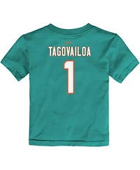 Toddler Boys and Girls Nike Tua Tagovailoa Aqua Miami Dolphins Player Name Number T-shirt