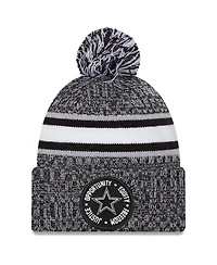 Men's New Era Heather Black Dallas Cowboys 2023 Inspire Change Cuffed Knit Hat With Pom