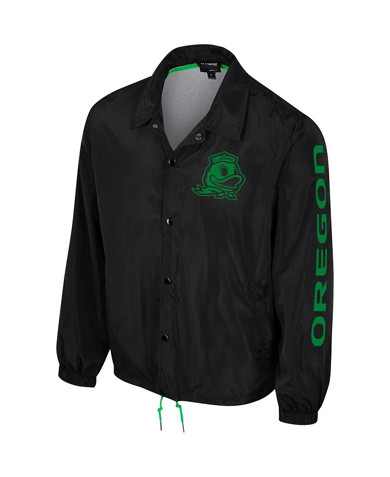 Men's and Women's The Wild Collective Black Oregon Ducks Coaches Full-Snap Jacket