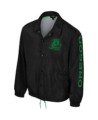 Men's and Women's The Wild Collective Black Oregon Ducks Coaches Full-Snap Jacket