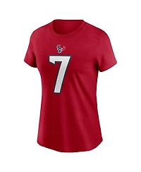 Women's Nike C.j. Stroud Red Houston Texans Player Name and Number T-shirt