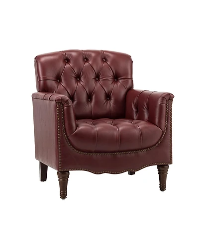 Hulala Home Sucher Modern Retro Wooden tufted Accent chair with Nailhead Trim