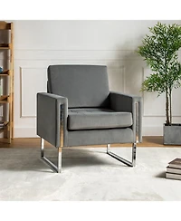 Hulala Home Elastus Modern Club Chair with Metal Legs