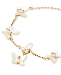 Kate Spade New York Gold-Tone Cubic Zirconia & Mother-of-Pearl Butterfly Link Bracelet