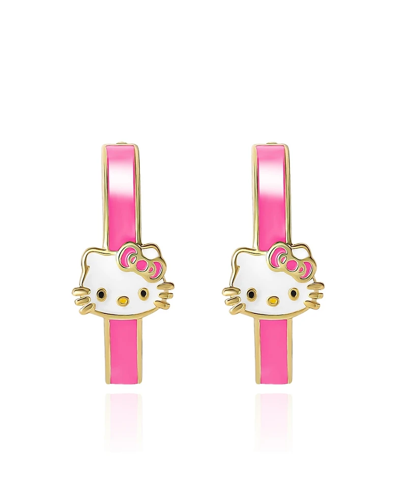 Sanrio Hello Kitty Enamel Post Hoop Earrings - Pink
