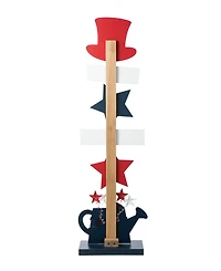 Glitzhome 35.75" H Patriotic, Americana Wooden Top Hat Porch Sign