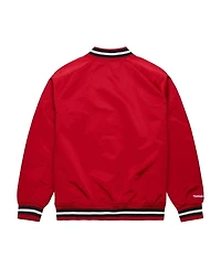 Men's Mitchell & Ness Red Chicago Bulls Hardwood Classics Throwback Wordmark Raglan Full-Snap Jacket