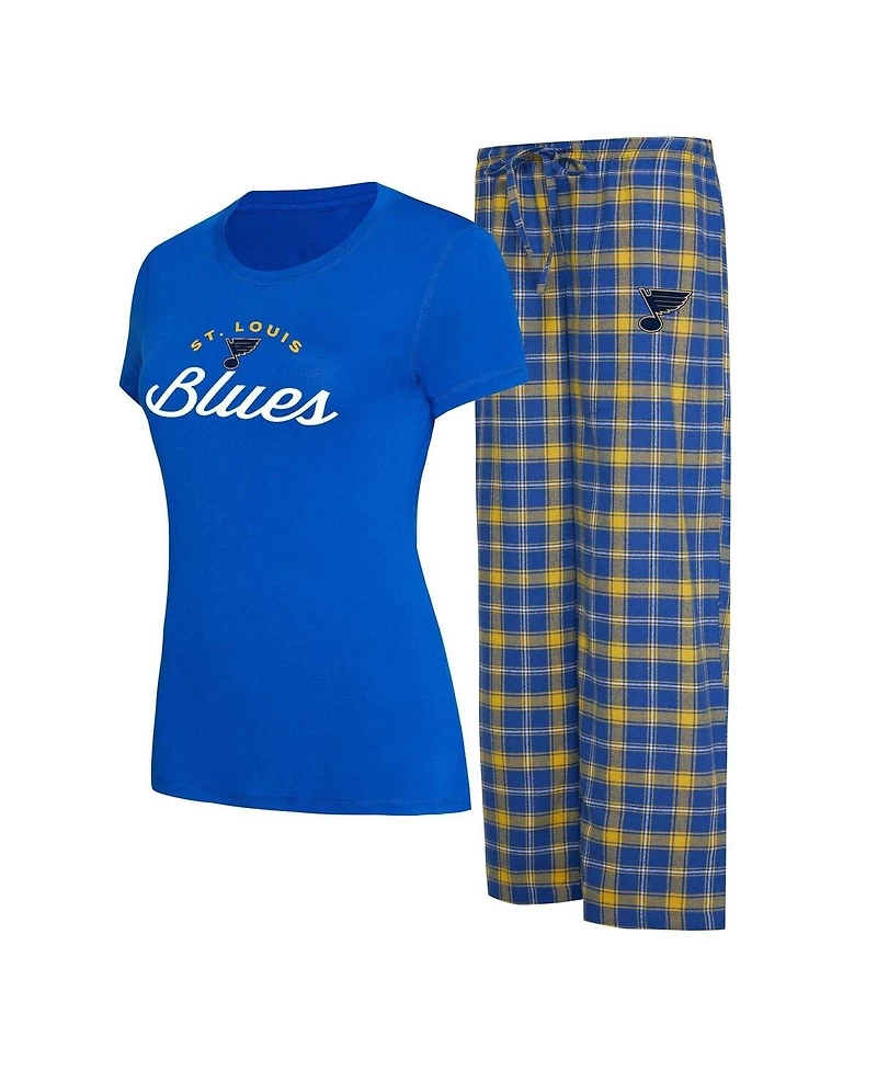 Women's Concepts Sport Blue, Gold St. Louis Blues Arctic T-shirt and Pajama Pants Sleep Set