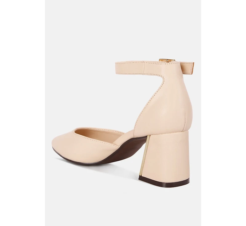 Myla Faux Leather Metallic Sling Heeled Sandals Women