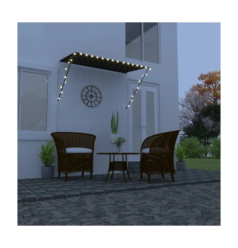 Retractable Awning with Led 98.4"x59.1" Anthracite