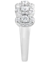 Diamond Halo Cluster Ring (1 ct. t.w.) in 14k White Gold